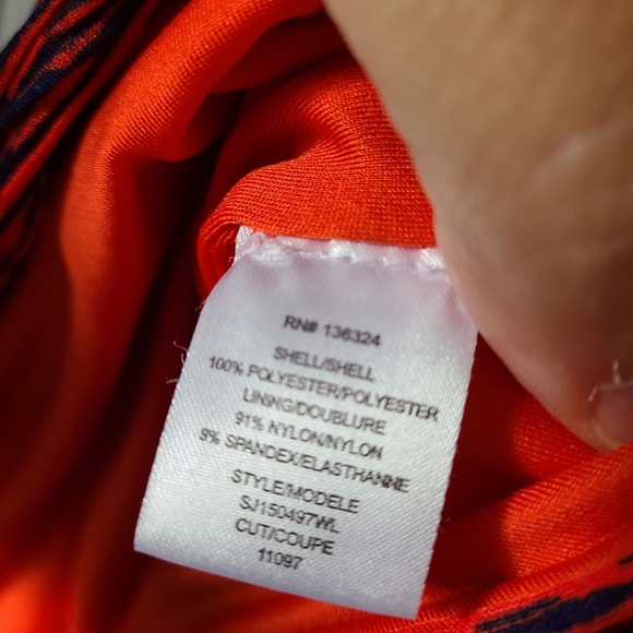 HALSTON Heritage Red Striped Sleeveless V Neck Sheath Mini Dress Size 10 - Picture 7 of 8